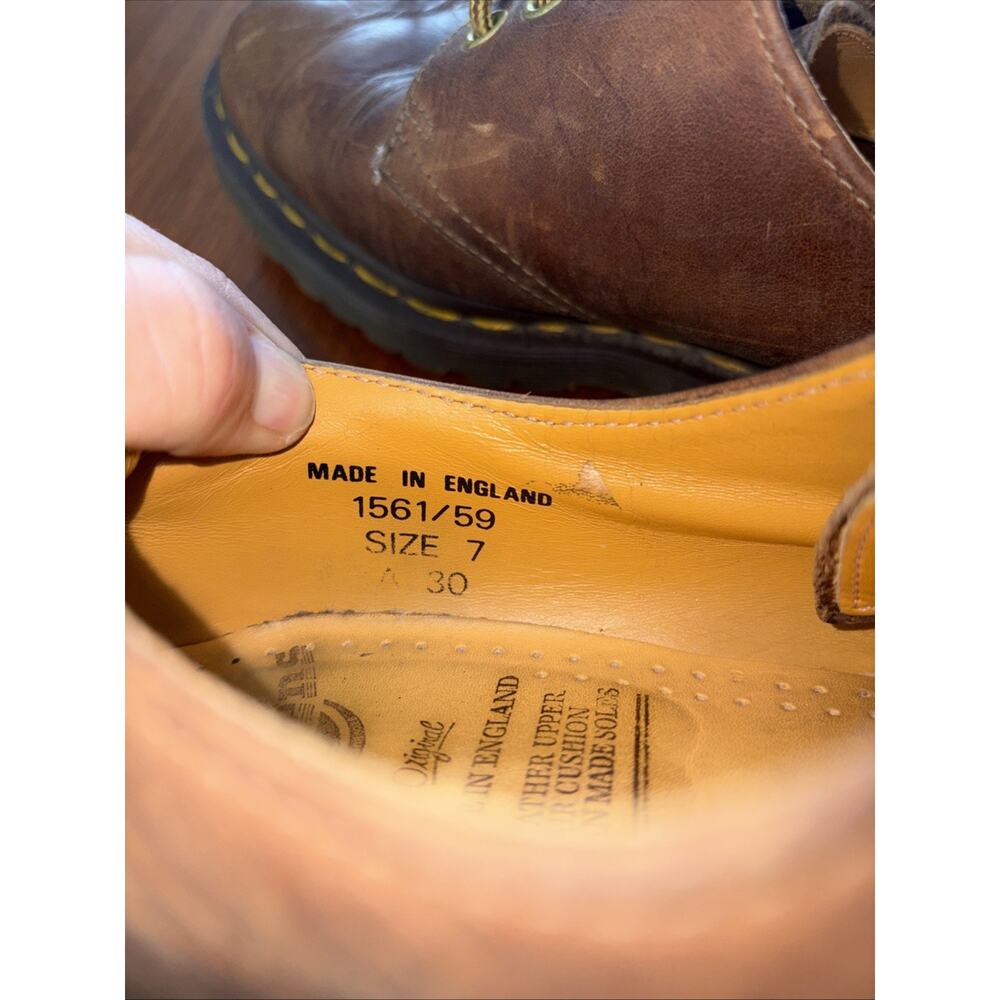 Doc Dr Martens England 1561/59 Brown Leather Oxford Shoes UK7 Men US 8 Women 9 - Picture 6 of 6